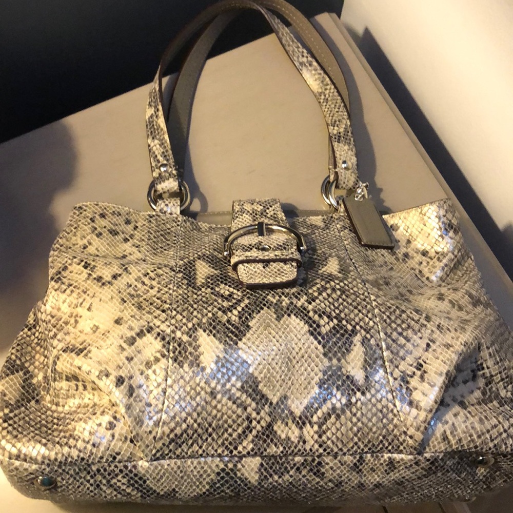 Coach Soho Embossed Python Leather Shoulder Bag - image 7